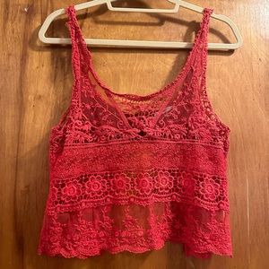 Red Lacey top